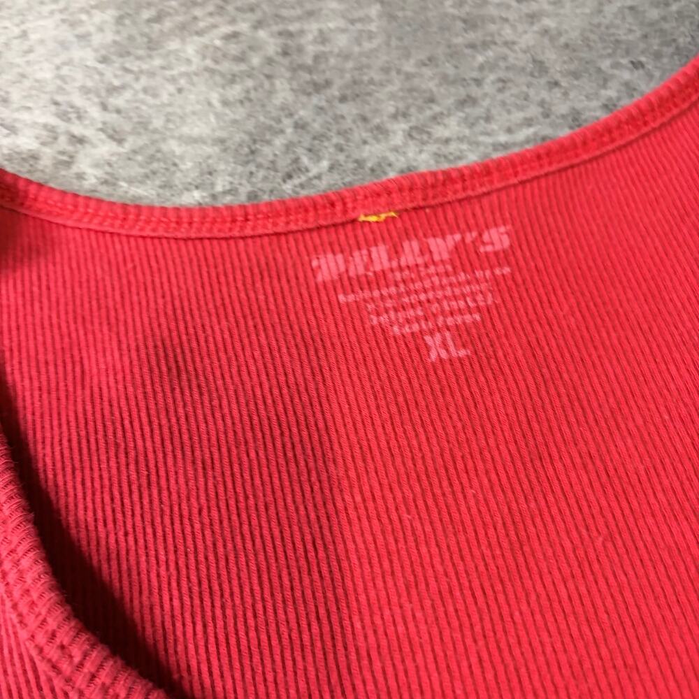 Red Ribbed Tattoo Print Tank Top - Picture 2 of 4